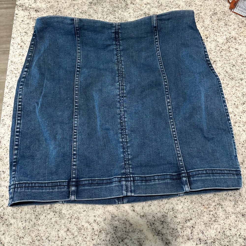 Free People Indigo Mini Skirt